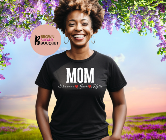 Custom Mother's Day MOM Names T-Shirt