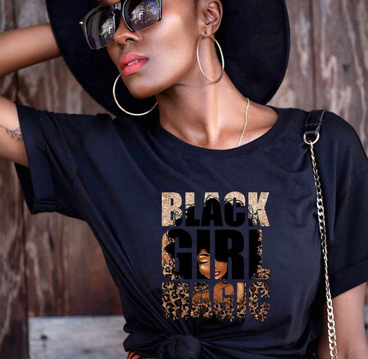 Afro Black Girl Magic Cheetah T-Shirt