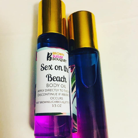 Sex on the Beach Pure Body Perfume Oil in 1/3oz Glass Bottle with Stainless Steel Roller Ball