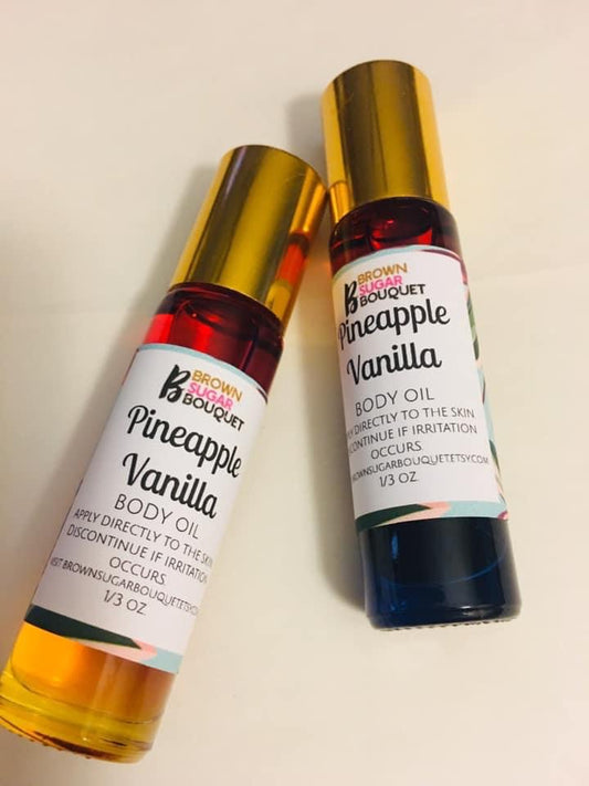 Pineapple Vanilla Pure Body Oil in 1/3oz. Glass Bottle